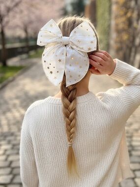 Twinkle Foil Stars Print Fable Hair Bow